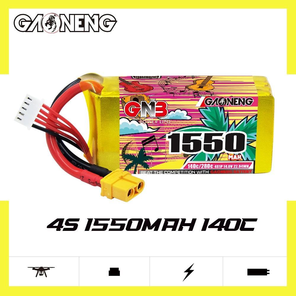 GNB15504S140A // Gaoneng GNB 4S 14.8V 1550mAh 140C XT60 LiPo Battery