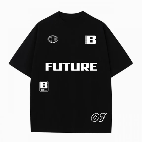 เสื้อยืด Lelaki ขนาดใหญ่ Streetwear B7L / การออกแบบในอนาคต