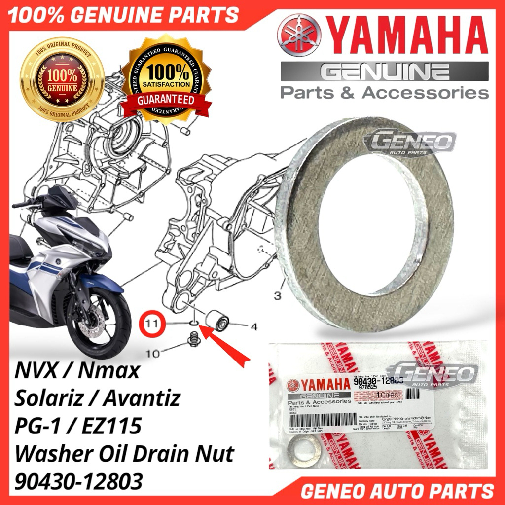 [90430-12803] YAMAHA NVX NMAX EGO SOLARIZ AVANTIZ GEAR PG-1 PG1 EZ115 XMAX WASHER GASKET OIL DRAIN N