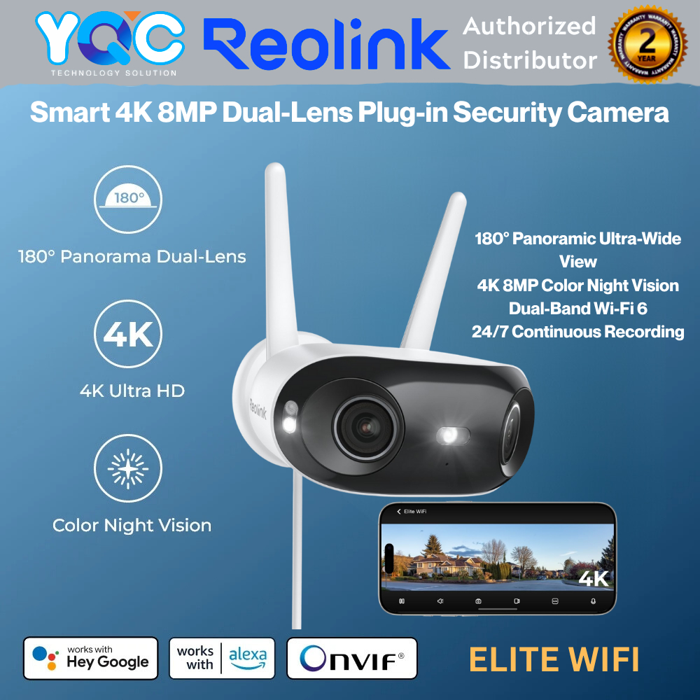 Reolink Elite WiFi 8MP กล้องรักษาความปลอดภัย Plug-in Dual-band WiFi 6 เสียงสองทาง IP67 กันน้ํา AI ให