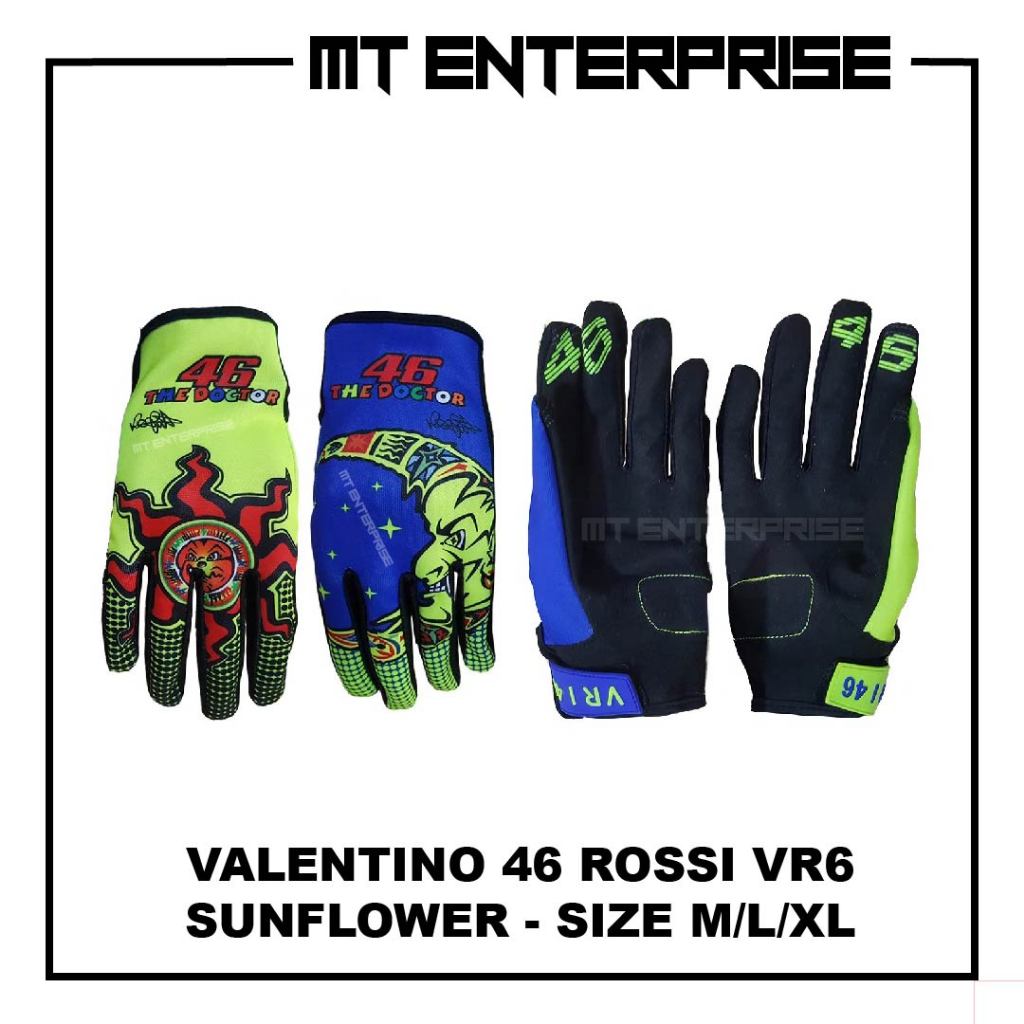 ฟรีน้ํามัน Yamalube 2 ชิ้น - VALENTINO 46 ROSSI VR6 HAND GLOVE - SUNFLOWER - SIZE M/L/XL