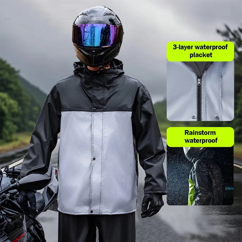เสื้อกันฝนมอเตอร์ไซค์ 5 ขนาด ชุดกันฝนสำหรับขี่มอเตอร์ไซค์ thumbnail 8