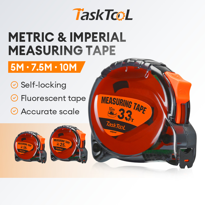 TASKTOOL เทปวัดความแม่นยําสูงเครื่องมือวัด 5 M/7.5 M/10 M เมตริกและเทป Imperial วัด 卷尺