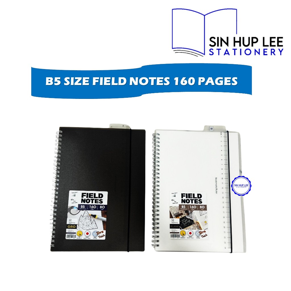 Masterprint B5 Size Field Notes PP Cover Note Book (Blank / Grid) 160 หน้า 80 แกรม