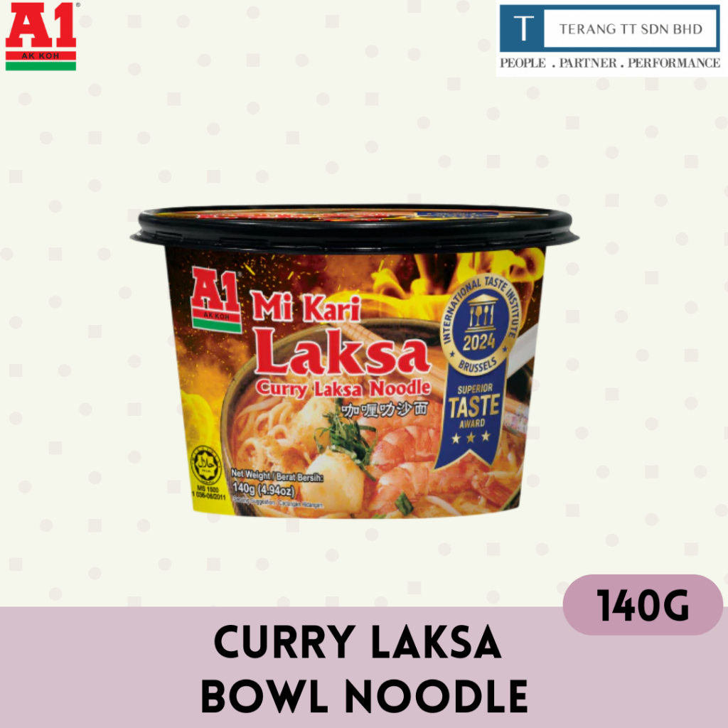 A1 บะหมี่ชามกะหรี่ลักซา - A1 Curry Laksa Bowl Noodle 140g