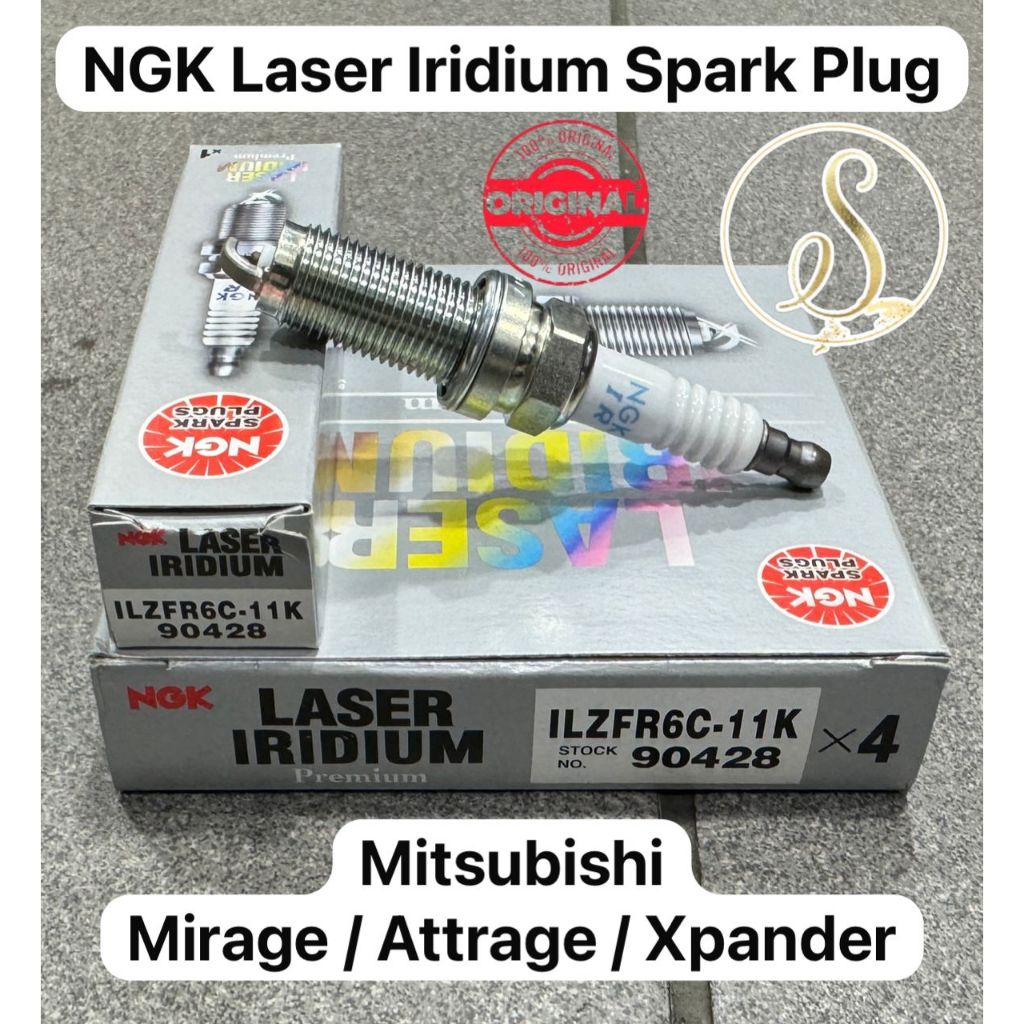 ILZFR6C-11K Mitsubishi Mirage Attrage Xpander NGK 90428 เลเซอร์อิริเดียมหัวเทียน 1822A086 LZFR5BI-11