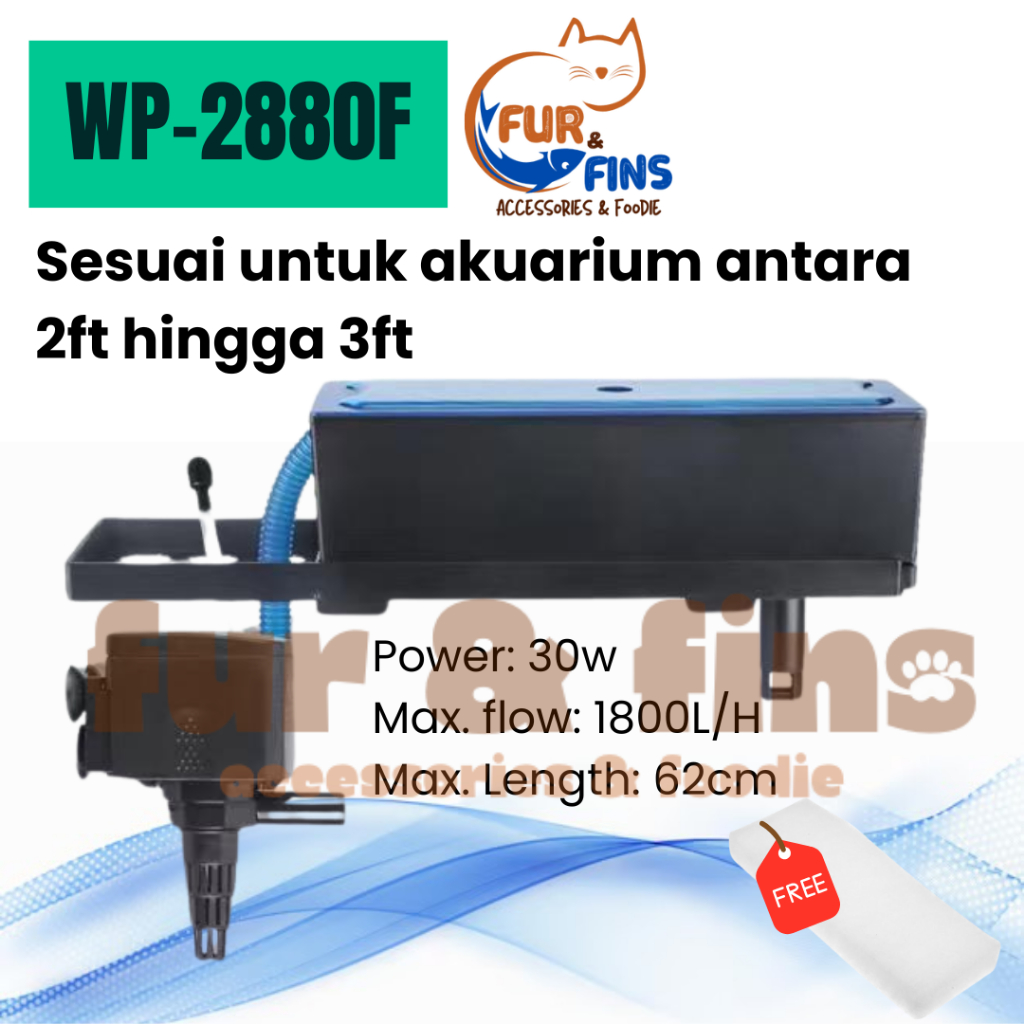 Aquarium กรองด้านบน WP-780F WP-880F WP-1880F WP-2880F ปั๊มน้ําตู้ปลา Pam Akuarium