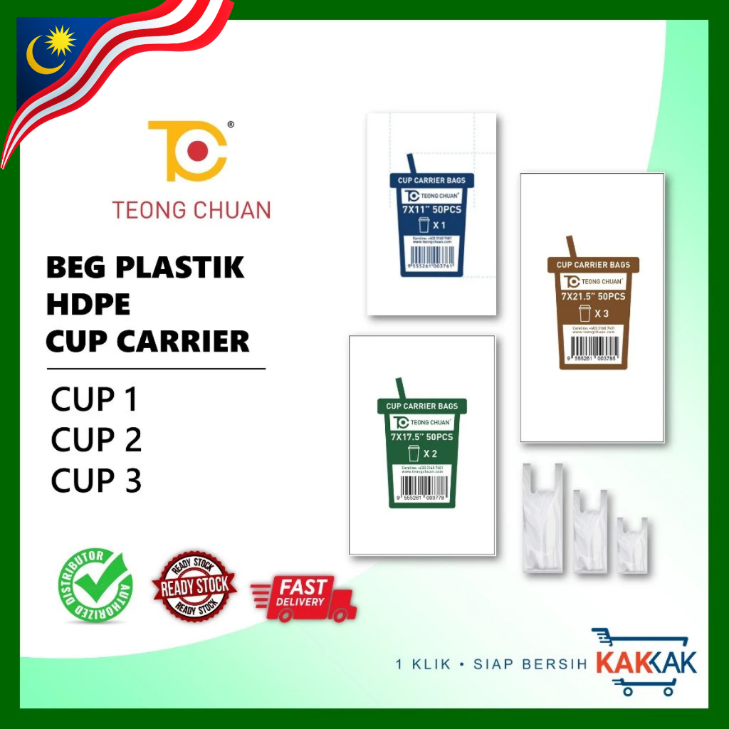 TC Beg Plastik HDPE Cup Carrier / Cup 1, Cup 2, Cup 3