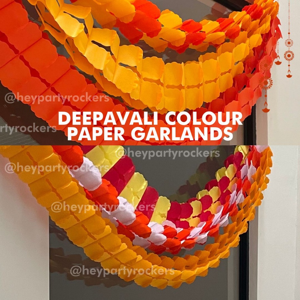 2025 พวงมาลัยกระดาษ Deepavali หลากหลายสีสําหรับฉลอง Diwali