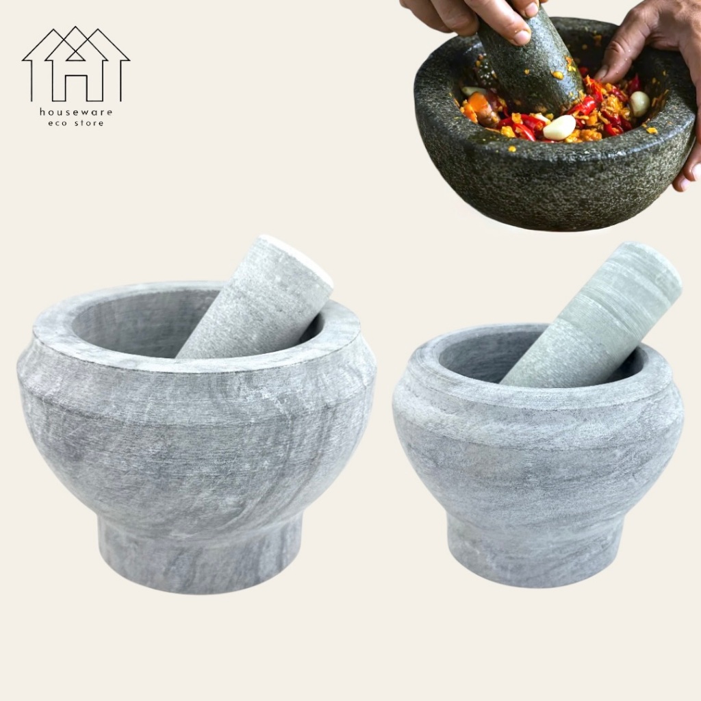 ชุดครกและสากหิน / เครื่องทําซัลซ่า Stone Mortar And Pestle ครกแรงเสียดทานหินและสาก MT175 MT145