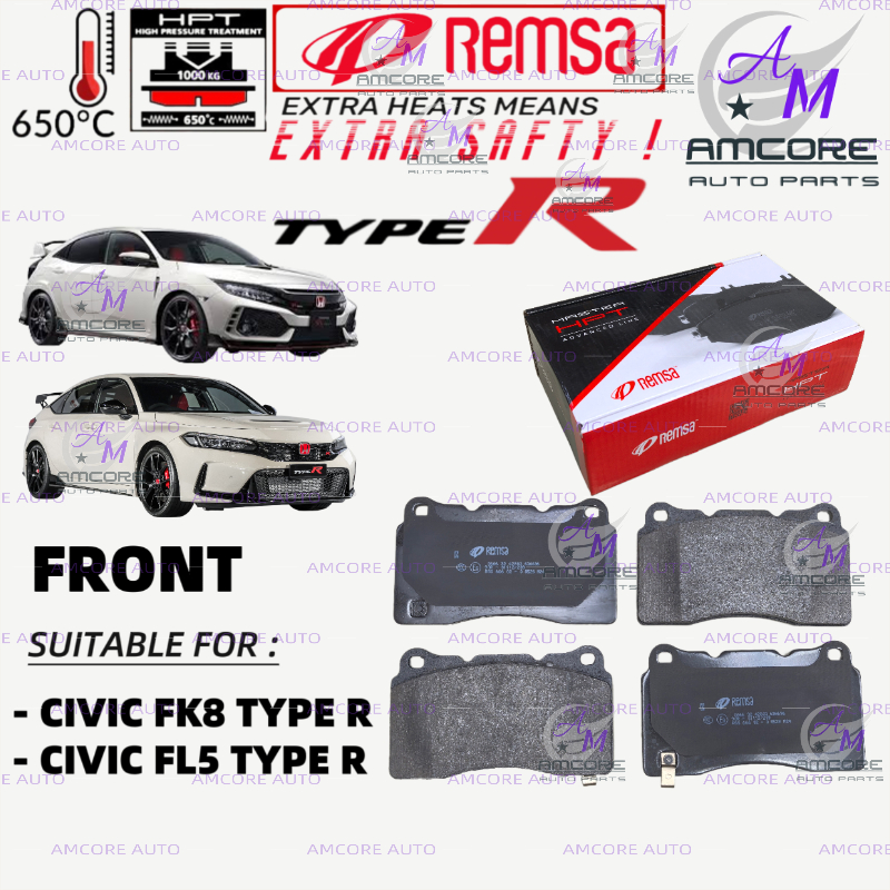 HONDA CIVIC FK8 / FL5 TYPE R / CIVIC TYPE R FK8 - ผ้าเบรคหน้า / ผ้าเบรค REMSA