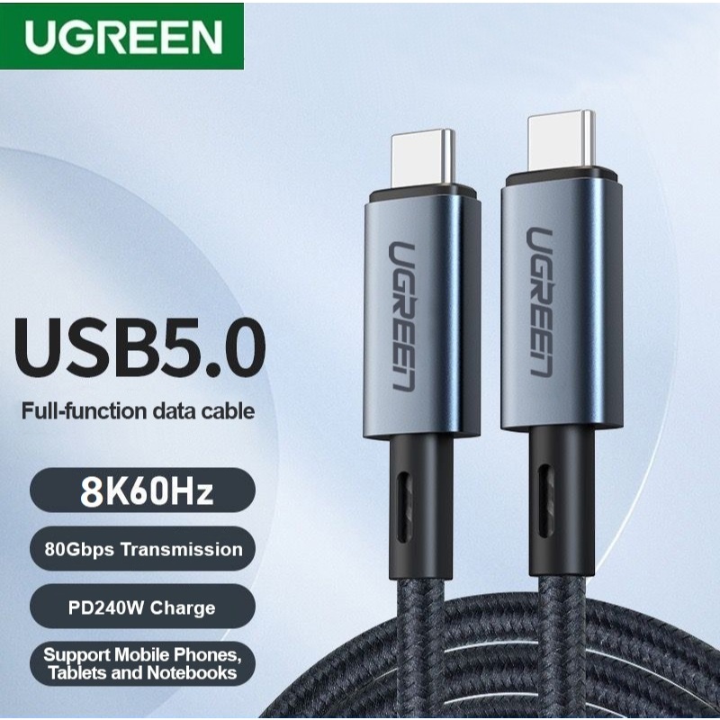 UGREEN 240W 80Gbps Thunderbolt 5 สาย 8K@60Hz 120Gbps สายชาร์จเร็ว E-Marker สาย USB C