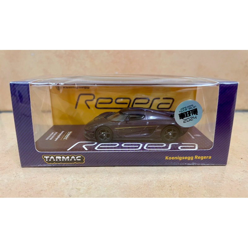 Tarmac Work Koenigsegg Regera Pueple คาร์บอนไฟเบอร์/ทอง Accents Toycar Salon 2024 Edition