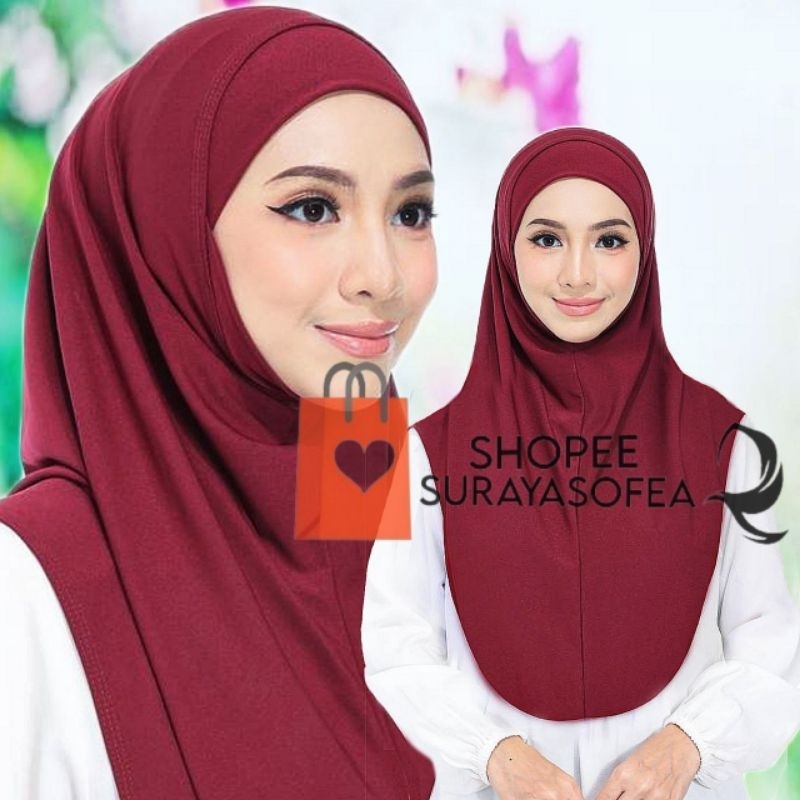 [Syria Berdau] Saiz M Tudung Sar Syria Moscrepe + ฟรีด้านใน / Tudung Syria Moscrepe Berdagu พร้อมด้า