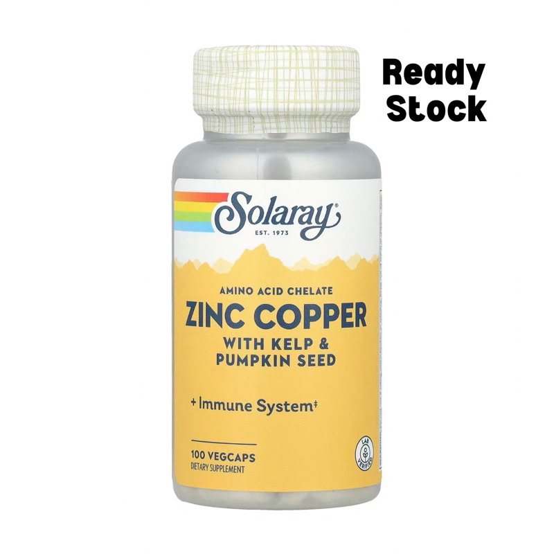 Solaray Zinc Copper, 100 VegCaps