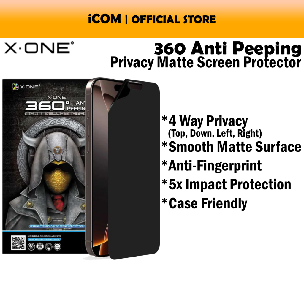 XD One Privacy Screen Protector iPhone 17/16/15/14/13/12 Pro Max - Privacy Matte/Confitial Clear
