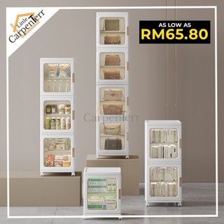 [1-4 Tiers] Little Carpenterr Stackable Storage Box Rack Organizer Kotak Penyimpanan Cabinet Shelf Foldable Rack Kabinet