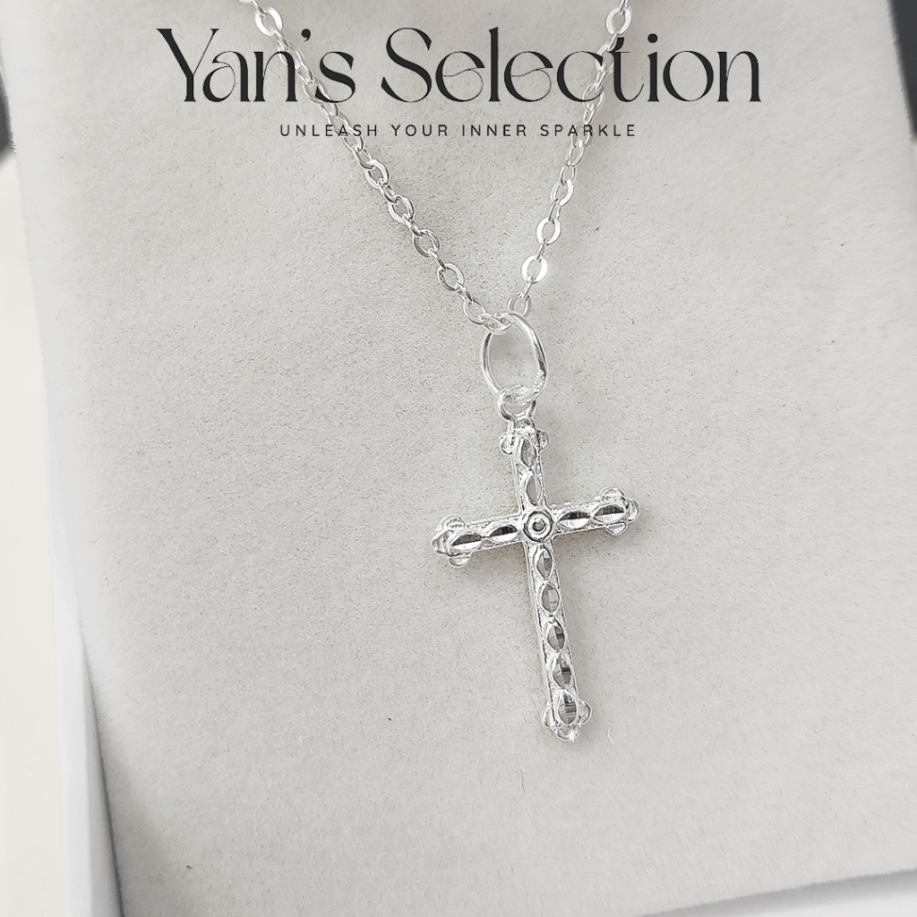 Yans S925 Sterling Silver Crucifix Cross Pendant Set *Loket Salib 925 Perak Tulen *925纯银十字吊Pendant