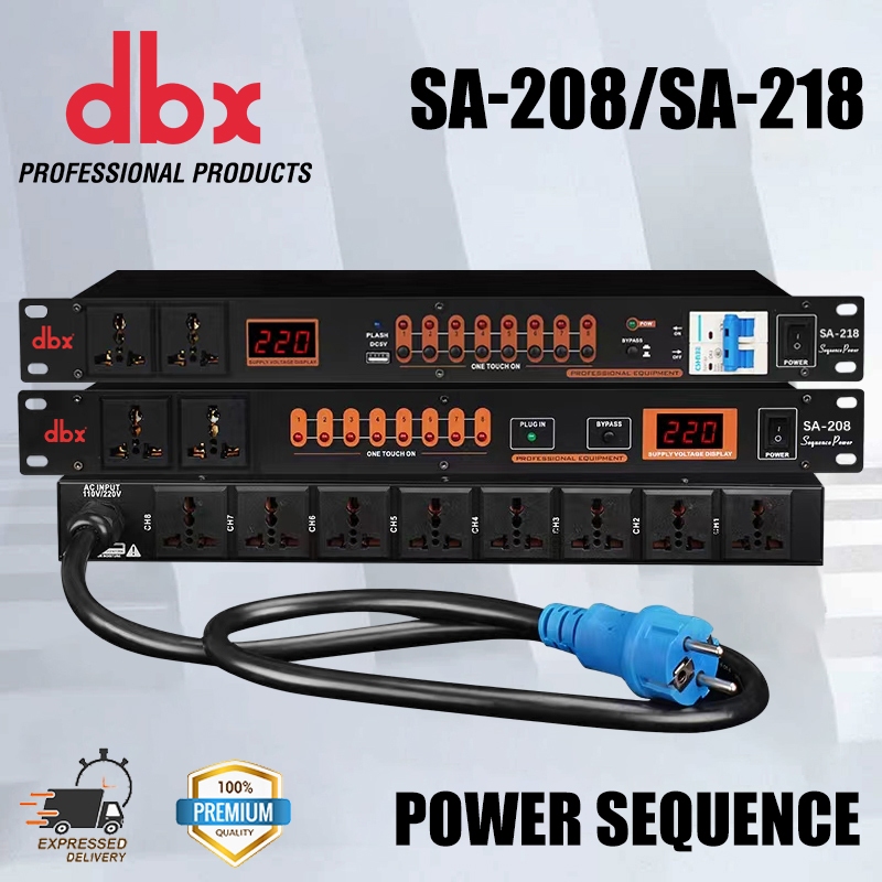 Dbx SA-208/SA-218 แหล่งจ่ายไฟควบคุม 8 + 2 ระดับมืออาชีพ + แหล่งจ่ายไฟ 8 + แหล่งจ่ายไฟเพิ่มเติม 2 ชิ้