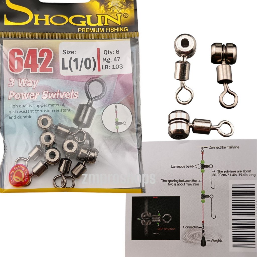 SHOGUN 642 3 WAY POWER SWIVELS 3 WAY SWIVELS