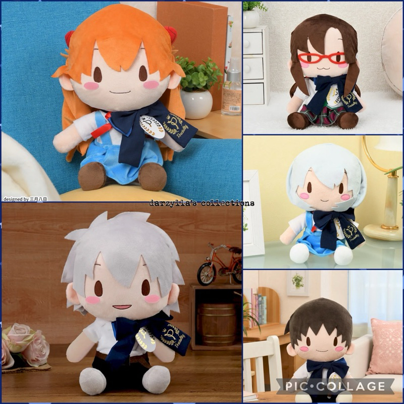 Sega Preciality Evangelion Series Fuwapuchi Nuigurumi Fluffy L Plush Toy Asuka Kaworu Mari ผลิตภัณฑ์