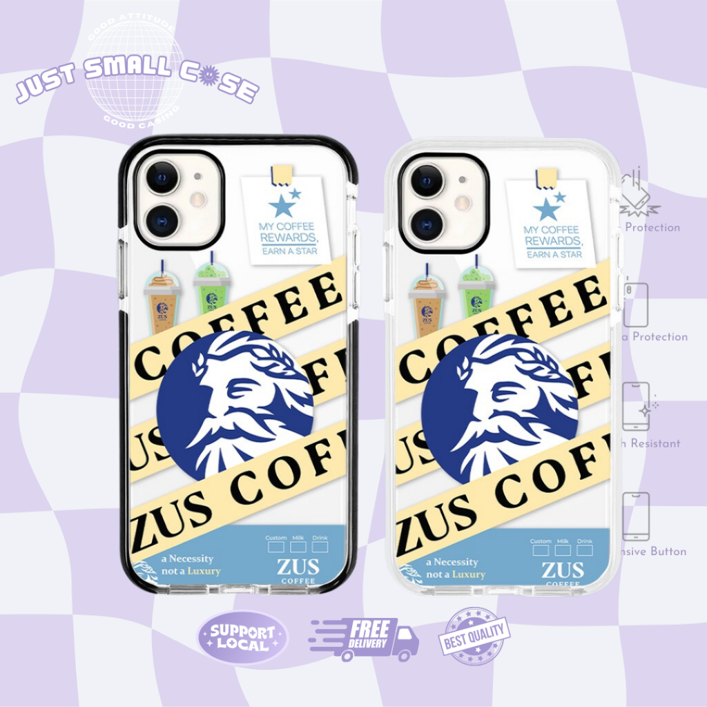 ZUS COFFEE GREEN TEA CASE กันชนนีออนกรณีปลอก iPhone 17 PRO MAX 17 AIR 16 PRO MAX 15 14 13 12 11 XS X