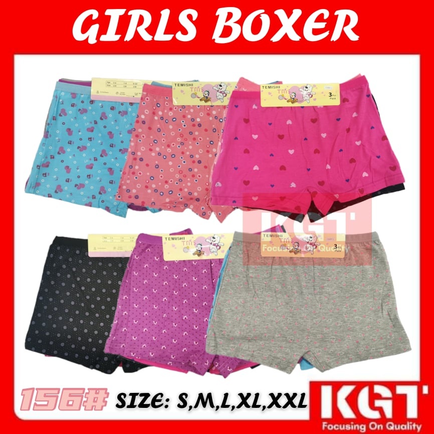 GIRL BOXER 3IN1 KIDS SHAPE DESIGN SELUAR DALAM BOXER BUDAK PEREMPUAN 3 HELAI 1 HARGA 156