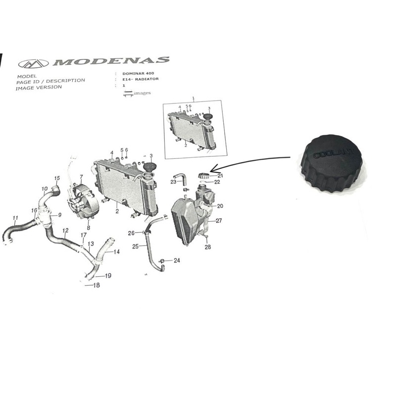 ถังขยายหมวก NS200 RS200 D400 Dominar400