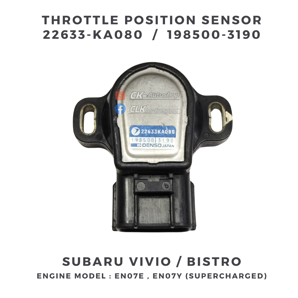 22633ที่080 / 198500-3190 เซ็นเซอร์ TPS - Subaru Vivio Bistro KK3 558cc EN07E EN07Y 8V