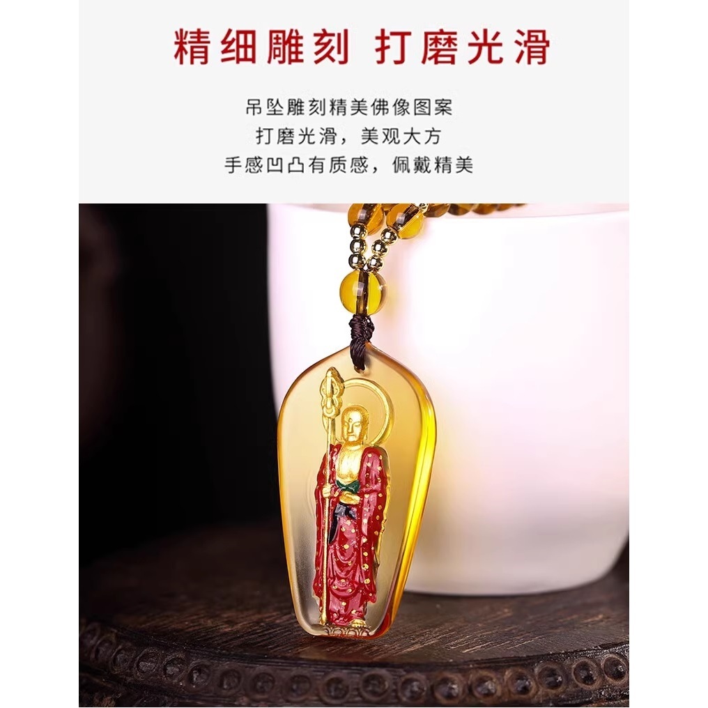 Jizo King พระโพธิสัตว์สร้อยคอแก้วยืนรูปปั้นนั่งรูปปั้น VD14