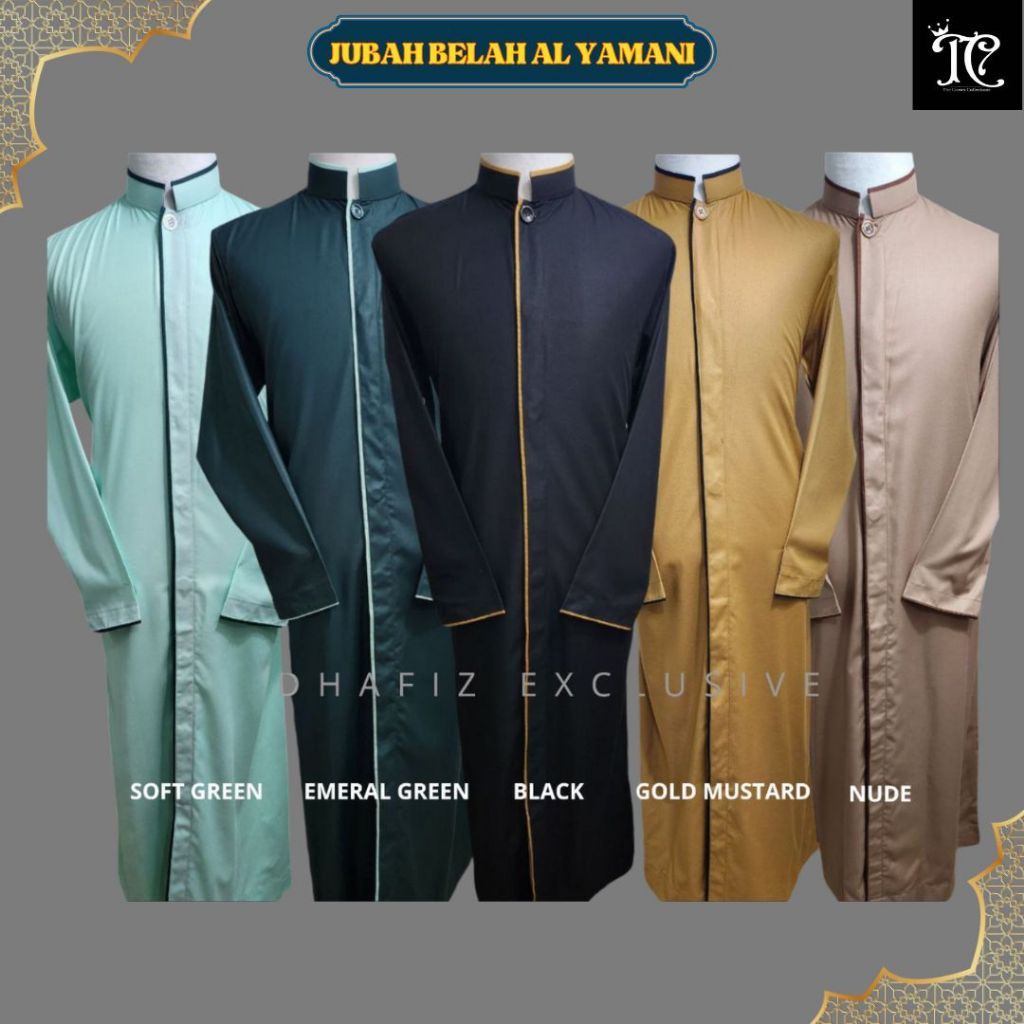 Dhafiz XCLUSIVE JUBAH BELAH AL YAMANI JUBAH LUAR, JUBAH IMAM, JUBAH NIKAH