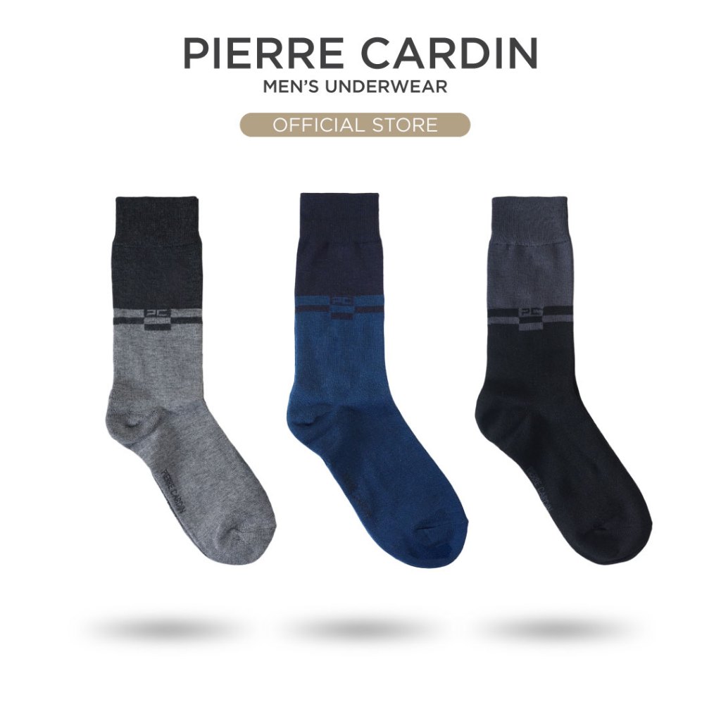 ถุงเท้าลําลองผ้าฝ้ายเต็มตัว Pierre Cardin - (3 คู่) PS6260C