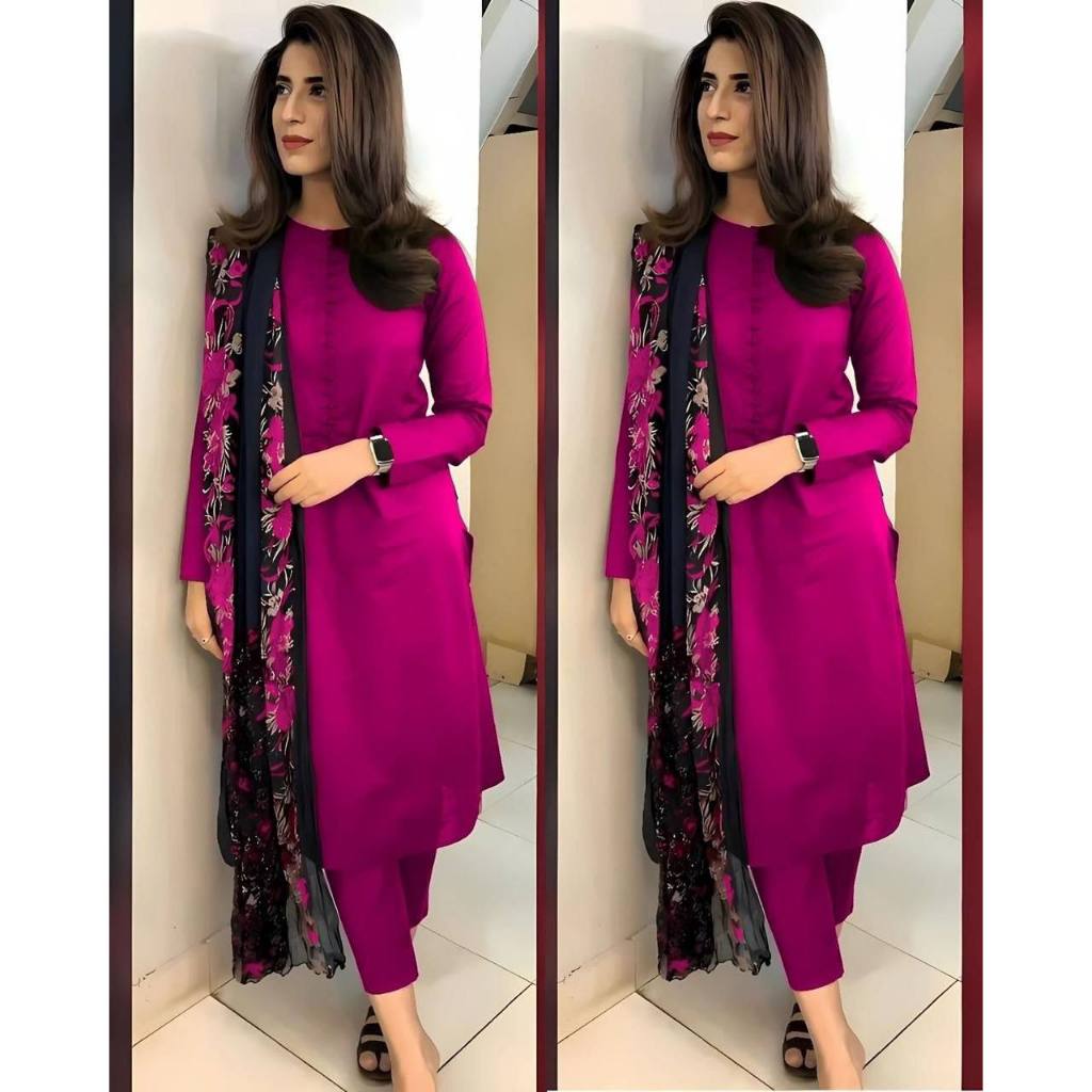 ผู้หญิงใหม่ Elegant Punjabi Kurta Pant with Duptta Suit Set By Fashion Divaa