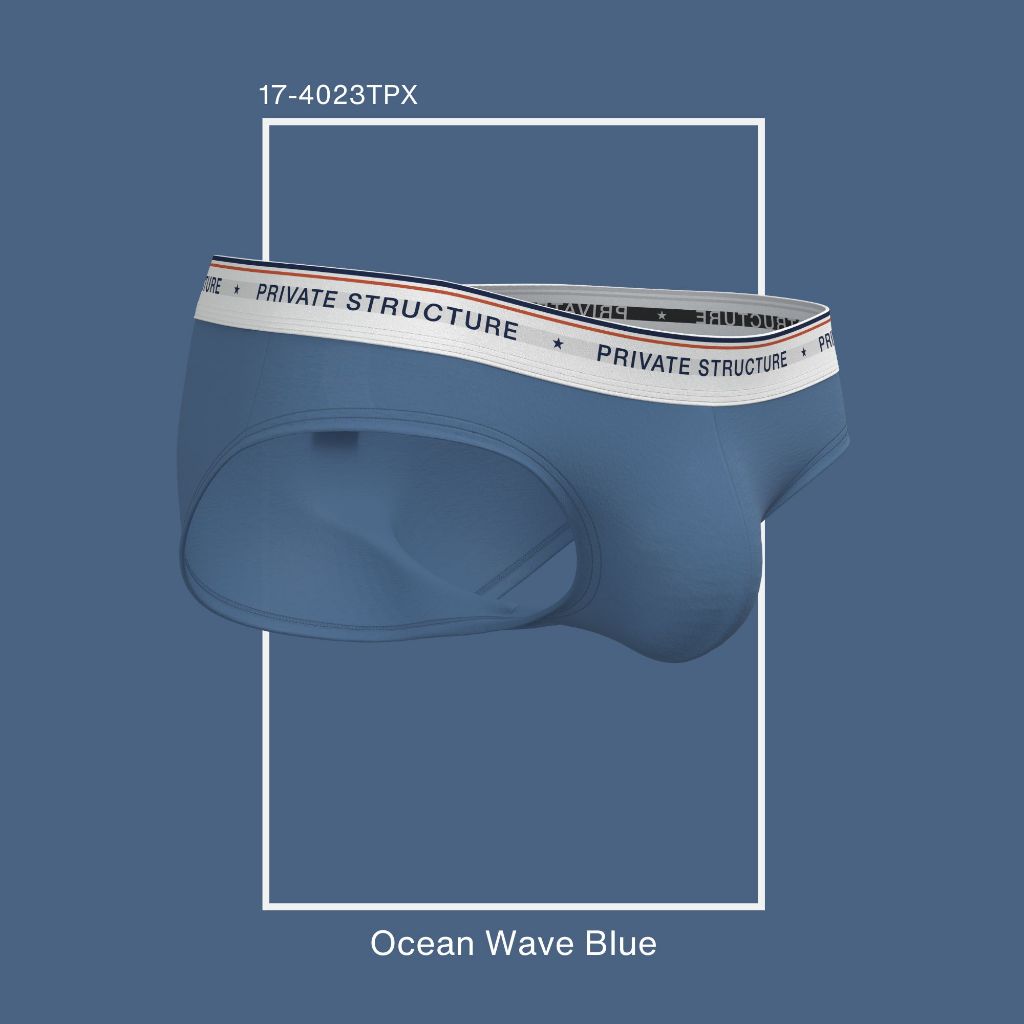 โครงสร้างส่วนตัวผู้ชายชุดชั้นในผ้าฝ้าย Elastane Brief Seluar Dalam Lelaki - Ocean Wave Blue 4630