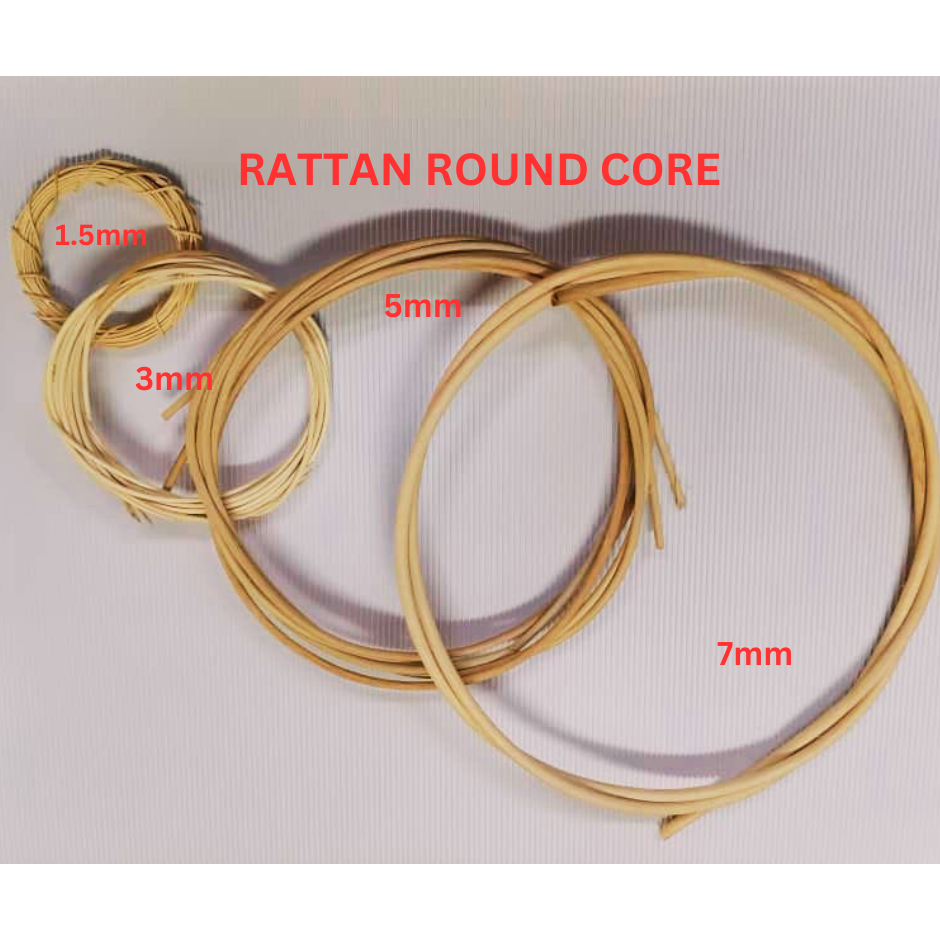 แกนกลมหวาย/ Rotan Pulur/BCD Rotan CORE/Teras Bulat Rotan Piddle