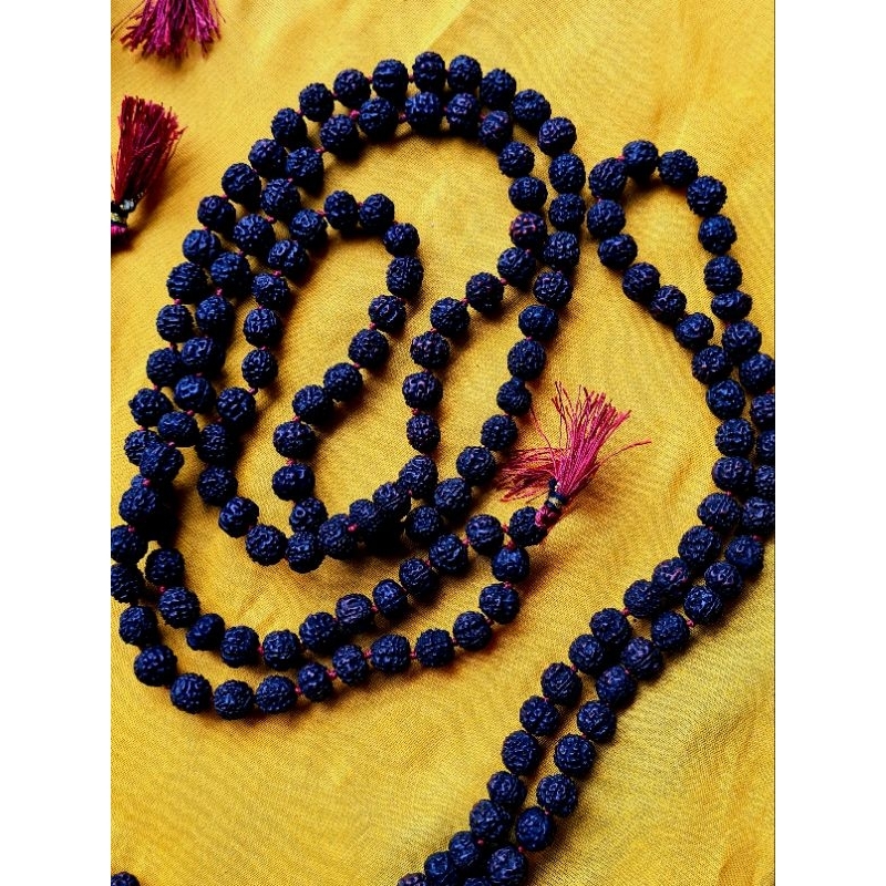 Swaranmane Black Rudraksha Mala เนปาล 108 เม็ด