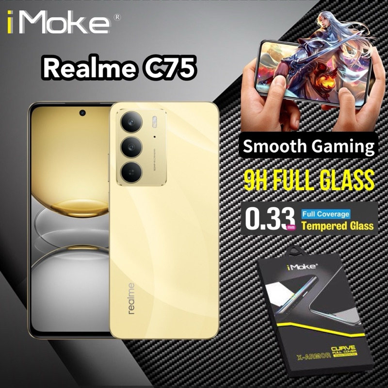 IMoke 9H กระจกนิรภัยแบบเต็มสําหรับ Realme C75x/C75 (0.33 มม.)