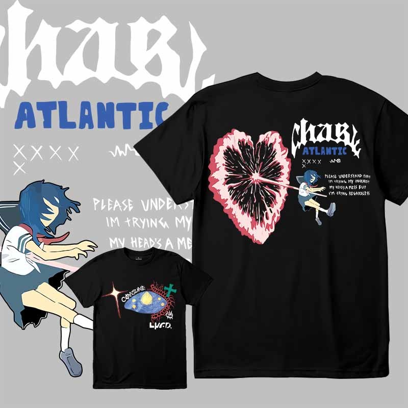 Chase Atlantic Kaos Rock พิมพ์ Baju เสื้อยืดลําลอง unisex ผ้าฝ้าย 100% Baju