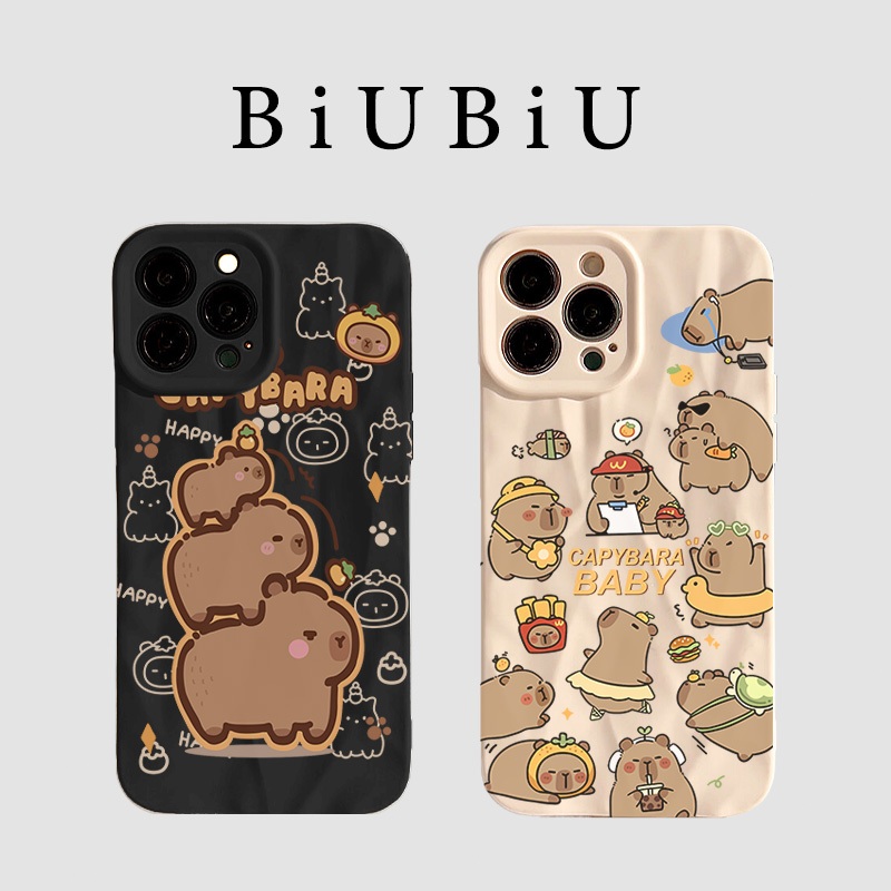 เข้ากันได้กับ iphone 16 Pro Max 15 Casing Cute little capybara 11 12 13 14 Pro 7 8 Plus X XR XS Max 