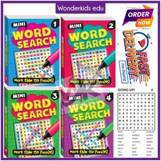 หนังสือค้นหาคําขนาดเล็ก Crossword ปริศนาสมอง Teaser เกมคํา