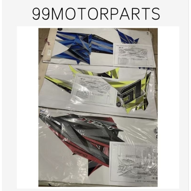 ชุดสติ๊กเกอร์ STRIPE BODY YAMAHA LC135 v4 v5 v6 (16 OEM colour tink mudar