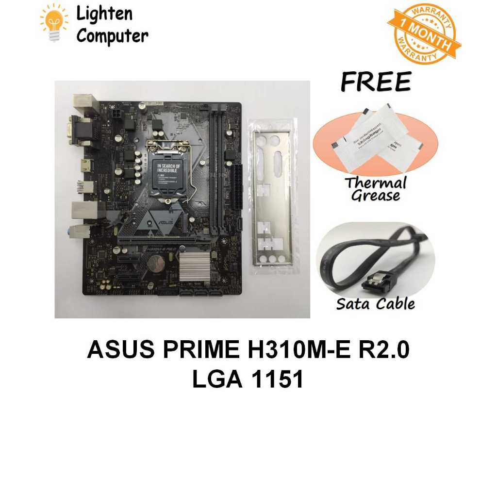 USEDASUS H310M-E R2.0 / H310M-A R2.0 เมนบอร์ด H310 LGA 1151 Intel 8th, 9th Gen Intel mATX Micro ATX