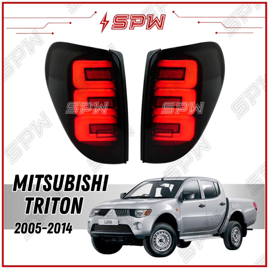 Mitsubishi Triton L200 (2009-2014) ไฟท้ายไฟท้าย LED ไฟท้าย DRL ไฟเดย์ไลท์บาร์สัญญาณไฟเบรค
