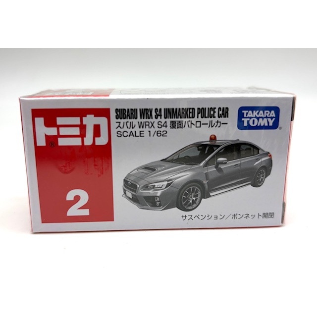 TOMICA No.2 Subaru WRX S4 รถตํารวจไร้เครื่องหมาย 1/62 Scale ใหม่