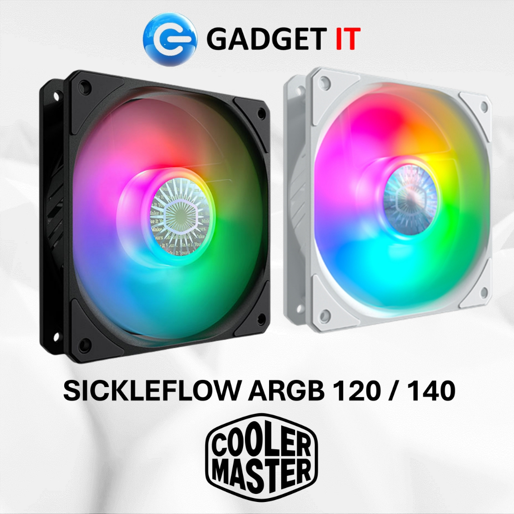 Cooler MASTER SICKLEFLOW ARGB 120 / 140 PC CASE FAN (สีดํา/สีขาว) 120mm 140mm GADGET IT