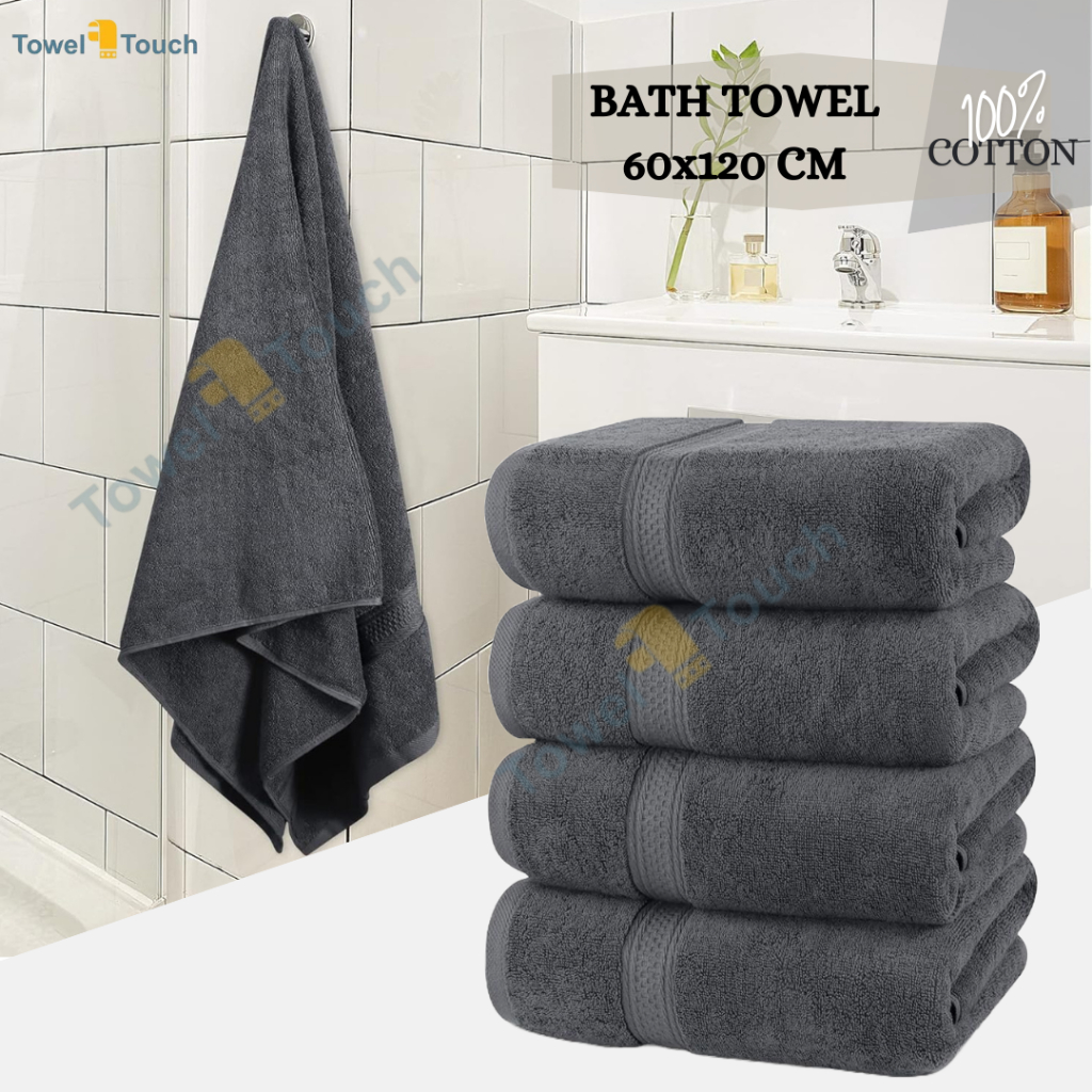 ผ้าเช็ดตัว Utopia US - 60x120cm | 500 GSM ผ้าฝ้าย 100% Airbnb ผ้าขนหนูแห้งเร็วดูดซับสูง