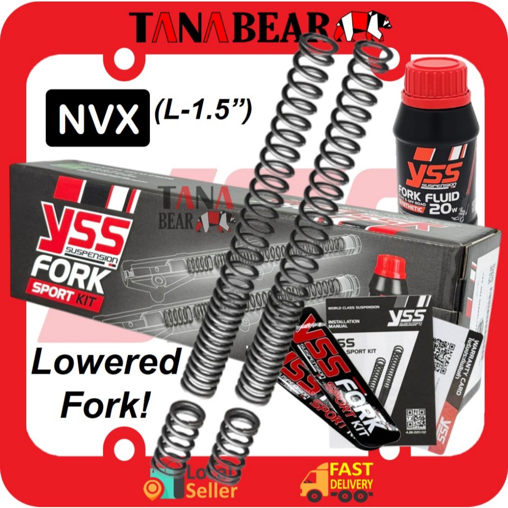 YSS NVX v1 v2 Fork Sport Kit L-1.5" ล่าง 1.5 นิ้ว ล่าง /1.5 inci + ฟรีส้อม Fuild. NVX155/Y15. ใช่.