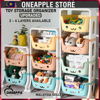 NEW 2 / 3 / 4 Tier Trolley Kids Toy Storage Rack Multi-layer Organizer Storage Toys Rack Rak Mainan Kanak Troli Mainan