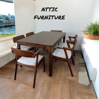 Ferro Dining Set /Meja Makan (1x6) / Rectangle Table Dining Set / ATTIC FURNITURE FERRO 1x6 DINING SET