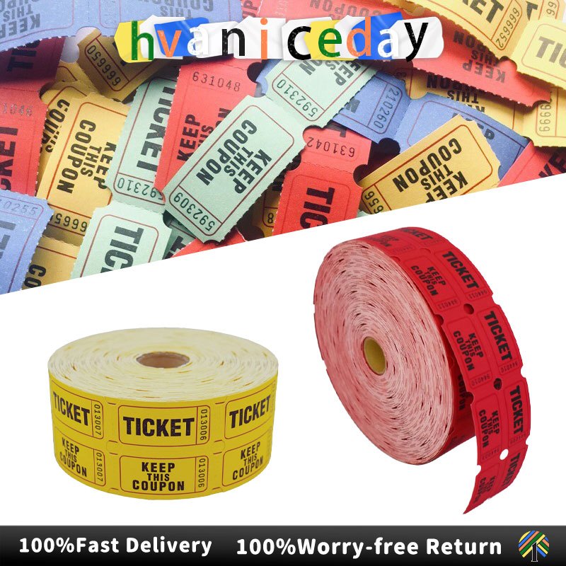 200PCS Multicolor Raffle Ticket Double Roll Election Ticket for Event Entry Class Reward Fuiserdra